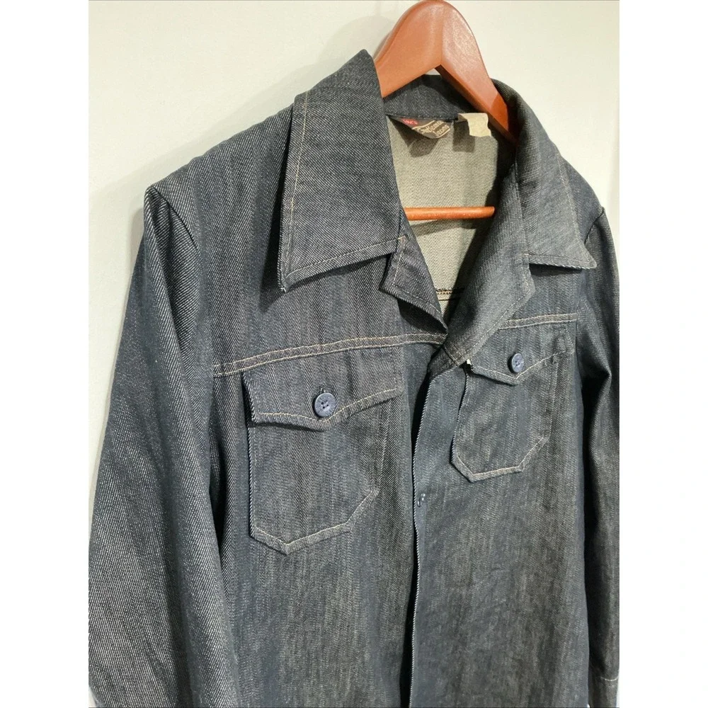 Levi's Gentleman Jeans Shirt, Dark Wash, 70s, Vintage, Medium, Button Up